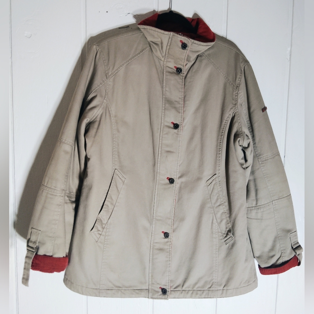 Pacific Trail Utility Jacket in Beige with Red Trim